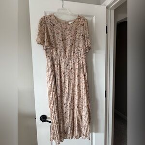 Bohme Floral Pleated Midi Dress